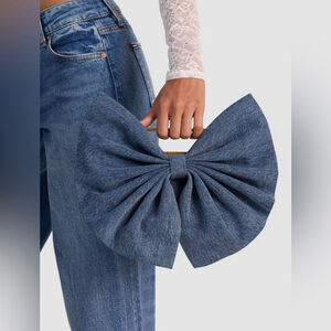 Alice + Olivia Raven Denim Bow Clutch